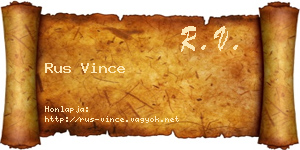 Rus Vince névjegykártya